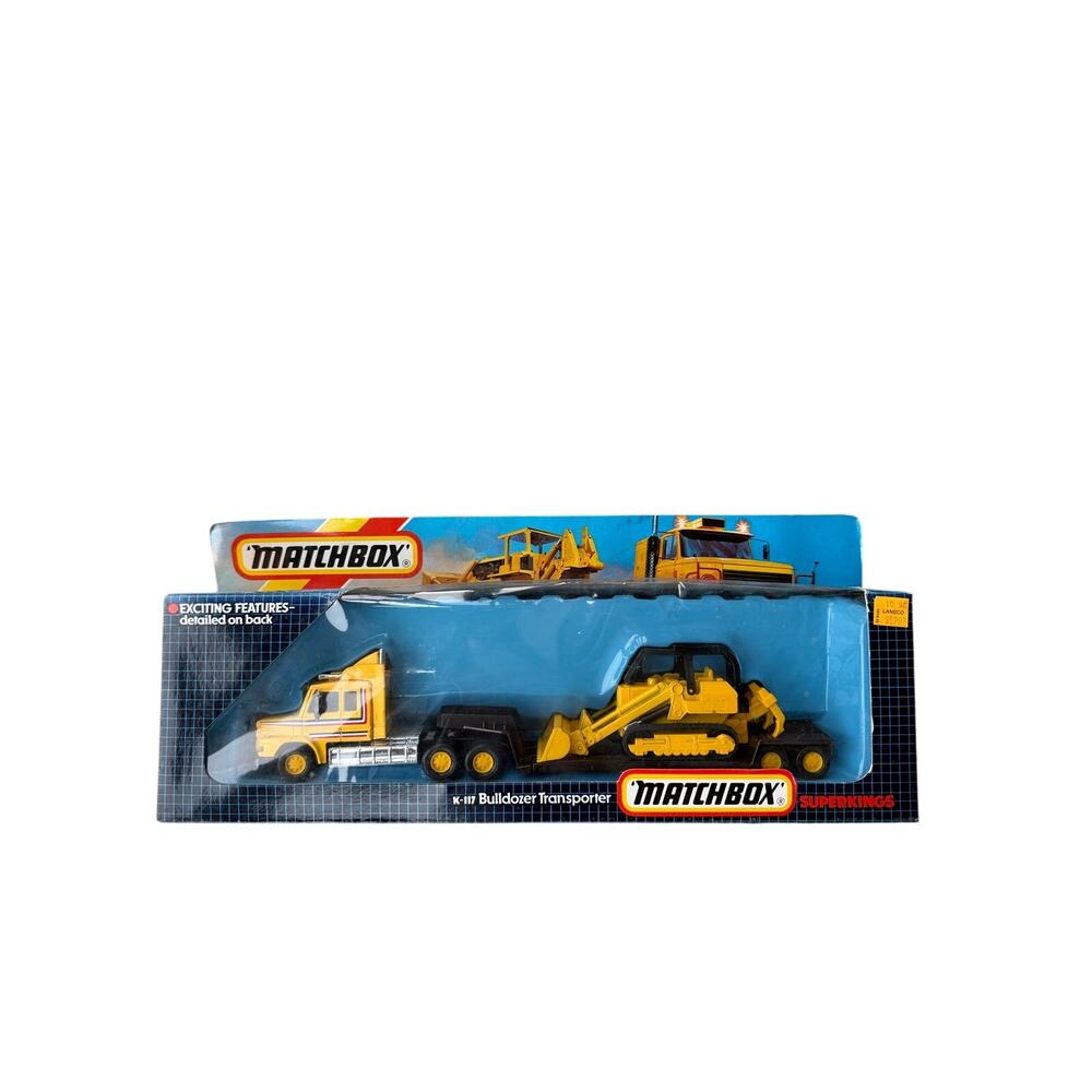 Vintage Matchbox Superkings K-117 Bulldozer Transporter Scania Truck Diecast Box
